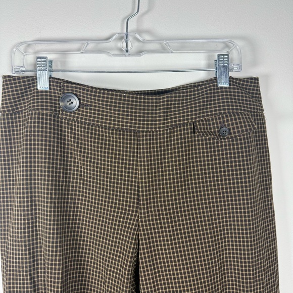 Nine West Plaid Brown Classic Straight-Leg Office Business Pants Size 12 - Picture 4 of 10